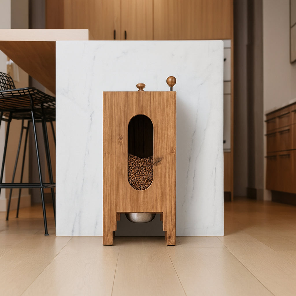 Nore – Distributeur de croquettes en bois