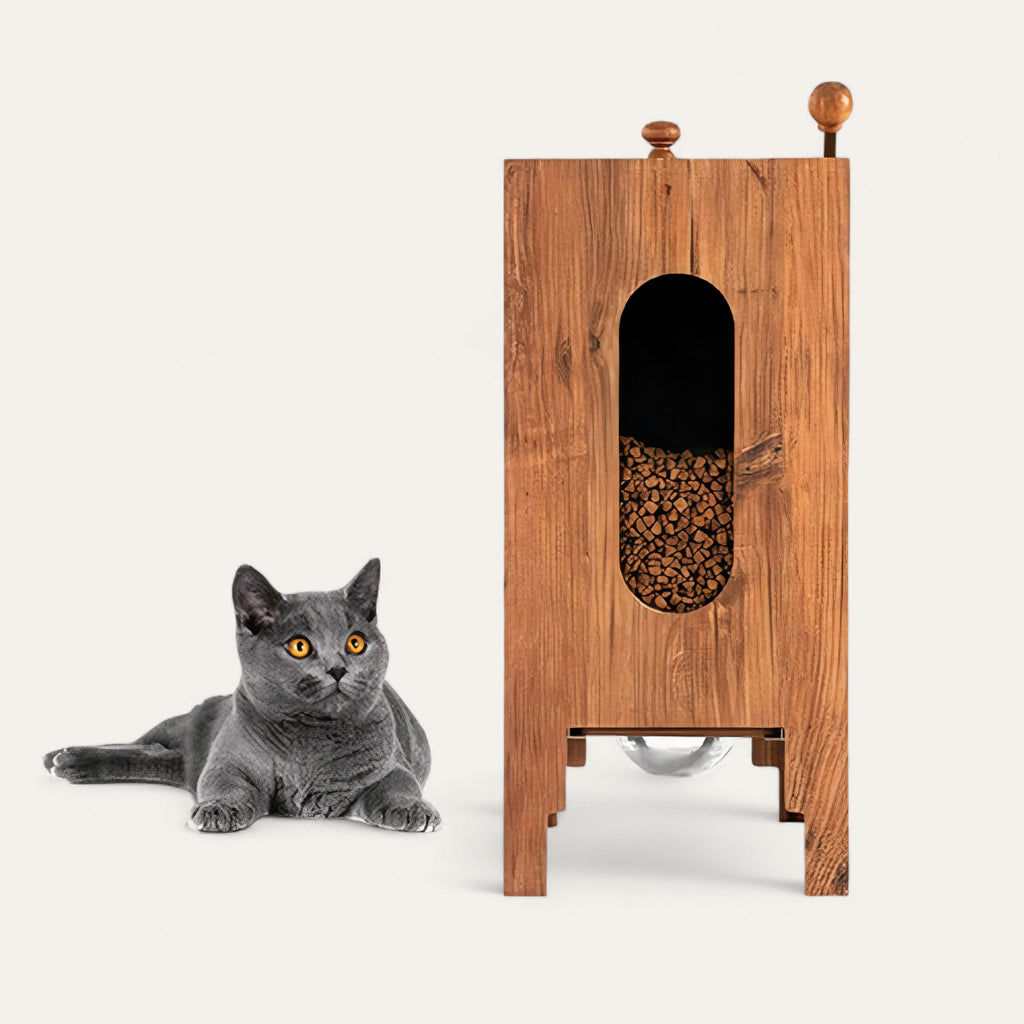 Nore – Distributeur de croquettes en bois